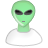 Features grey alien user