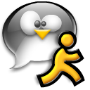 Tux chat penguin user running man