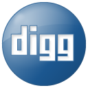 Digg button social blue