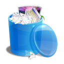 Blue recycle bin