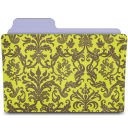 Chartreuse ieda damask folder