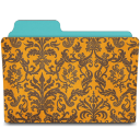 Tangerine damask folder