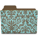 Damask turquoisey folder