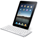 Tablet ipad with computer keyboard hardware iphone