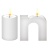 Linkedin social logo white candles candles