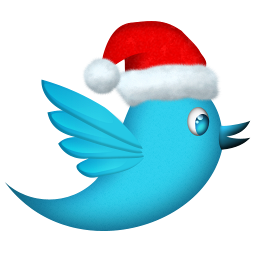 Twitter social logo santa hat christmas