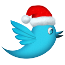 Twitter social logo santa hat christmas