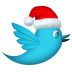 Twitter social logo santa hat christmas