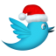 Twitter social logo santa hat christmas