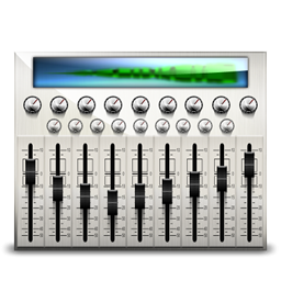 Audio mixing desk desktop