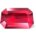 Ruby red rectangular jewel gem