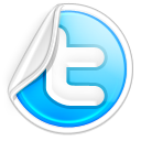 Twitter social logo peel