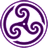 Purple wheeled triskelion