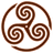 Brown wheeled triskelion