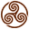 Brown wheeled triskelion