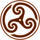 Brown wheeled triskelion