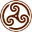 Brown wheeled triskelion