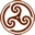 Brown wheeled triskelion