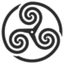 Grey wheeled triskelion