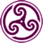 Mauve wheeled triskelion