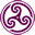 Mauve wheeled triskelion