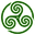 Green wheeled triskelion