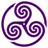 Purple wheeled triskelion