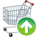 Shopping basket shoppingcart cart buy up upload increase arrow