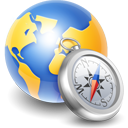 World globe earth compass silver internet network