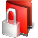 Private red folder locked encrypted