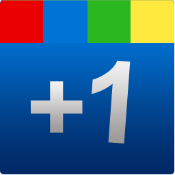 Google blue plus one square +1