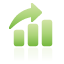 Chart bar up green