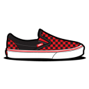 Vans red checkerboard