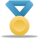 Award metal gold blue medal