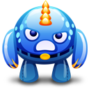 Angry blue monster