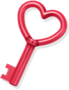 Love key heart red