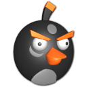 Bird white icon angry black bird