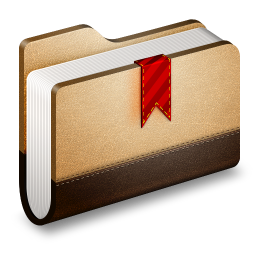 Brown bookmark folder bin