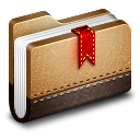 Brown bookmark folder bin