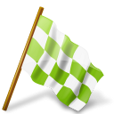 Ultimategnome marker chartreuse chequered base map flag right