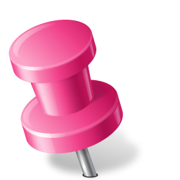 Map marker push pin pink left base