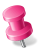 Map marker push pin pink left base