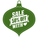 Sale percent off heart green