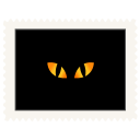 Stamp black cat eyes halloween