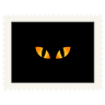 Stamp black cat eyes halloween