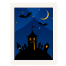 Stamp haunted house halloween