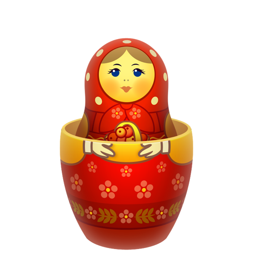 Red matreshka inside icon