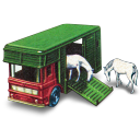 Horse box with two matchbox horses