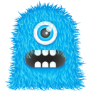 Blue monster button