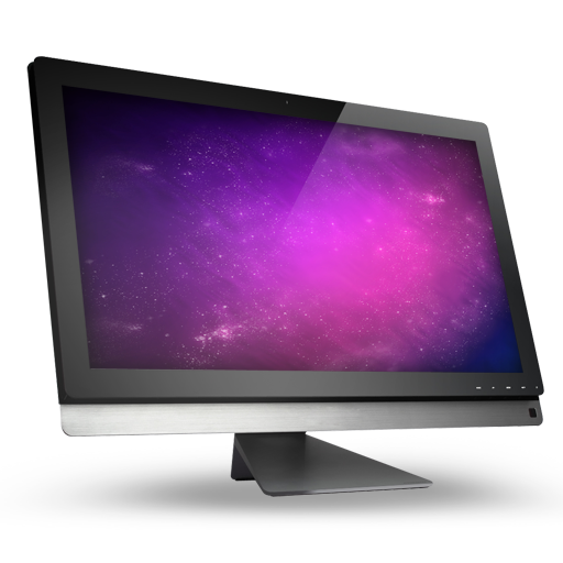 Computer violet space monitor